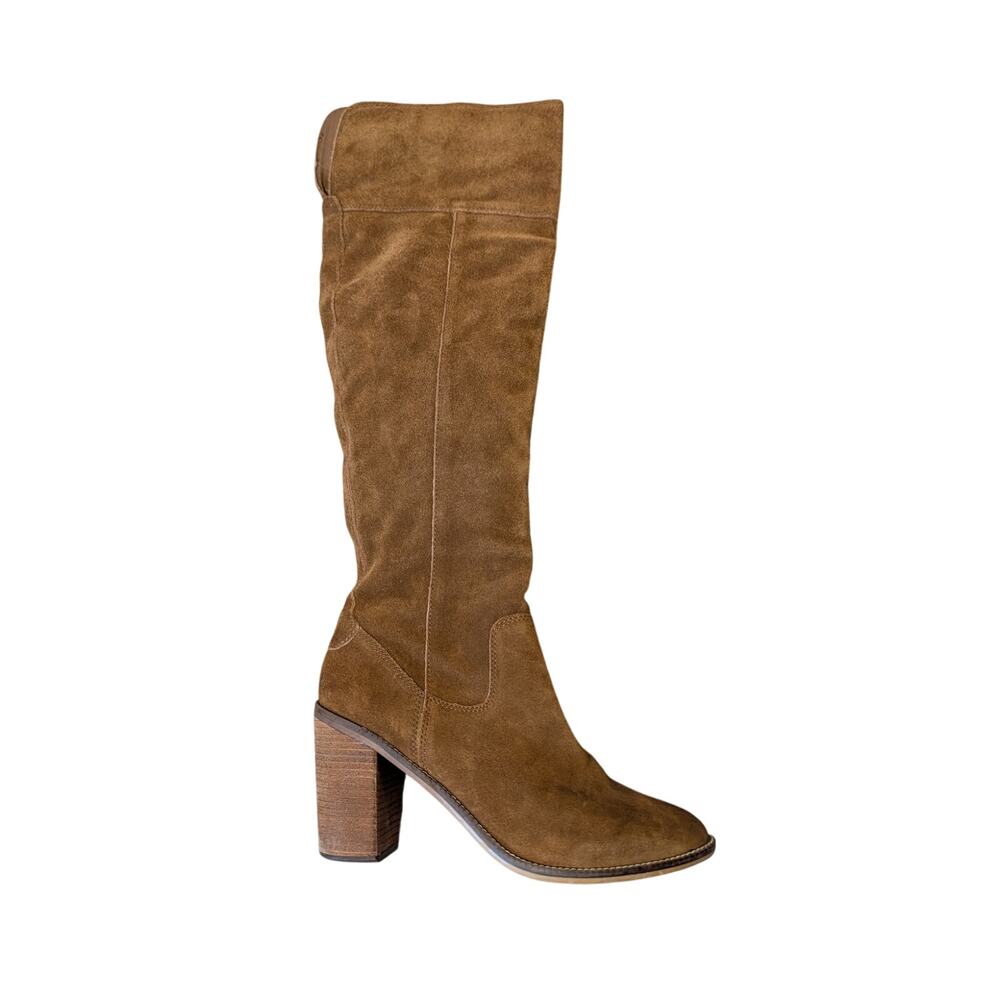 Steve Madden Palisade Women's Brown Suede Knee High Boots Chunky Block Heel 10B